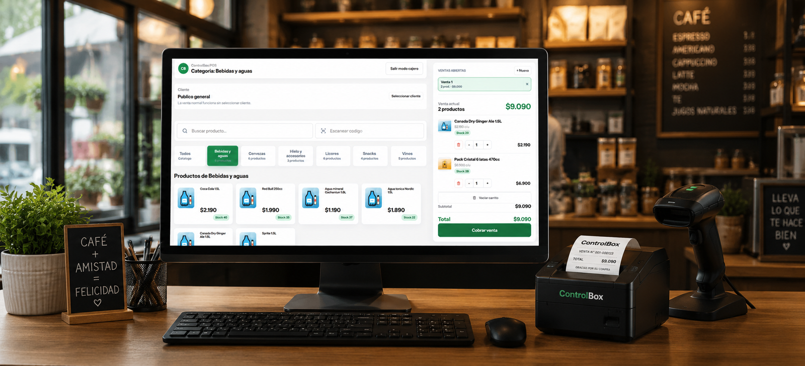 ControlBox POS funcionando en un negocio